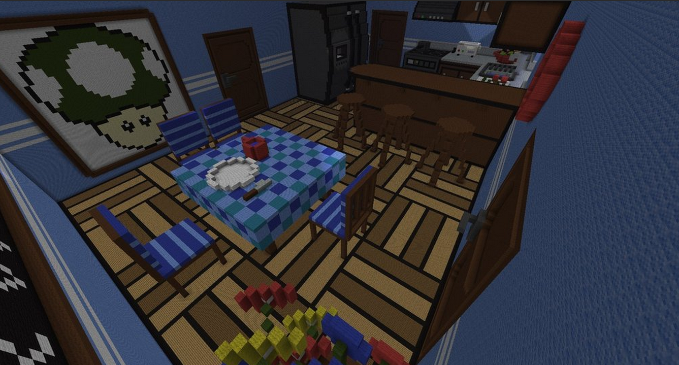 карта кухні та спальні у грі майнкрафт #5